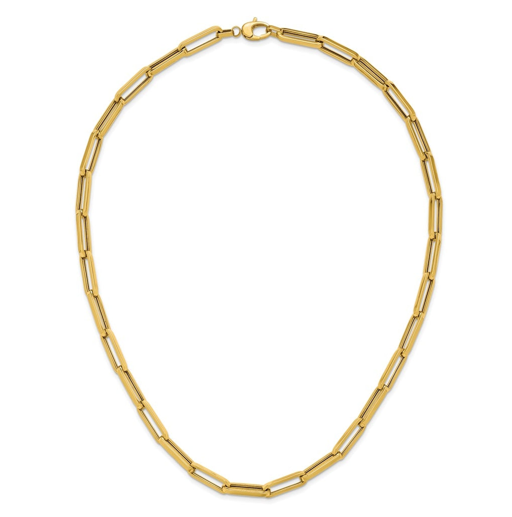14k Yellow Gold Polished Paperclip Link Necklace