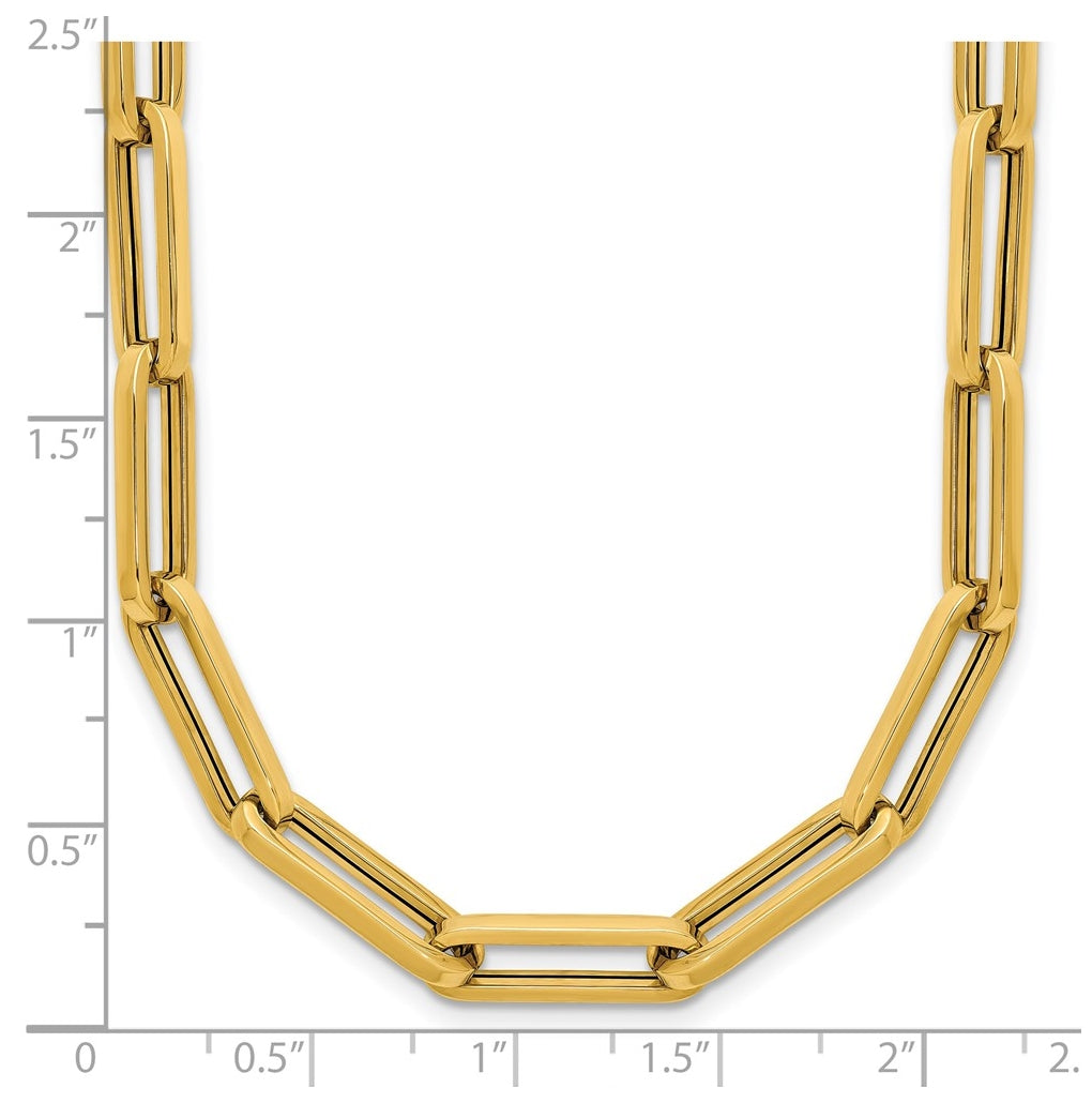 14k Yellow Gold Polished Paperclip Link Necklace