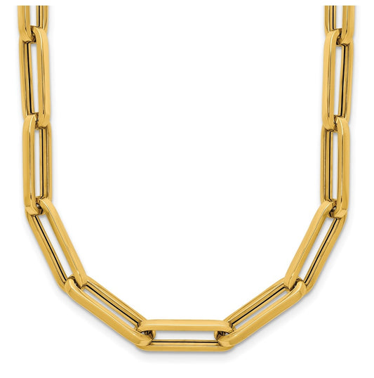 14k Yellow Gold Polished Paperclip Link Necklace