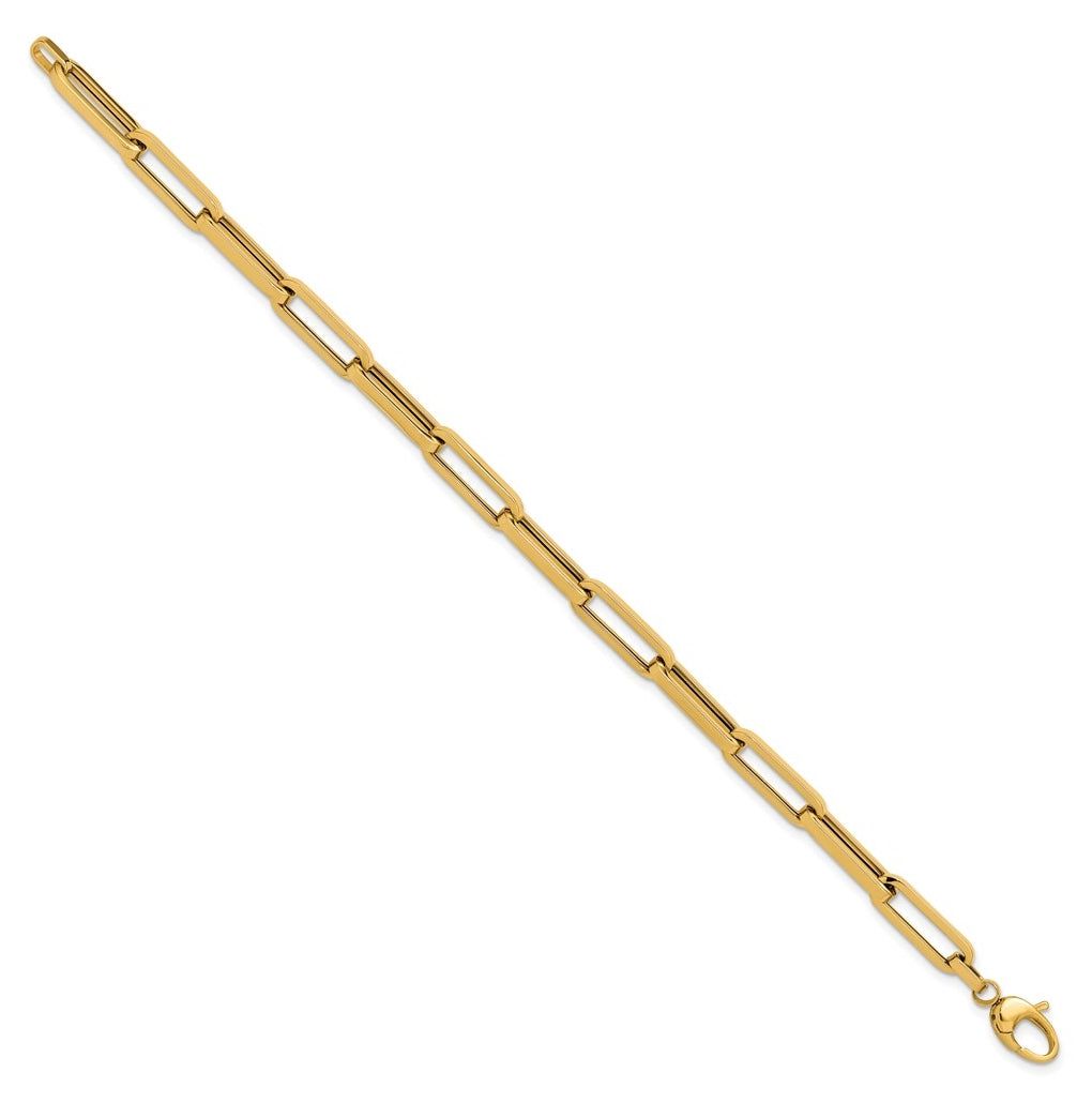 14k Yellow Gold Polished Paperclip Link Bracelet