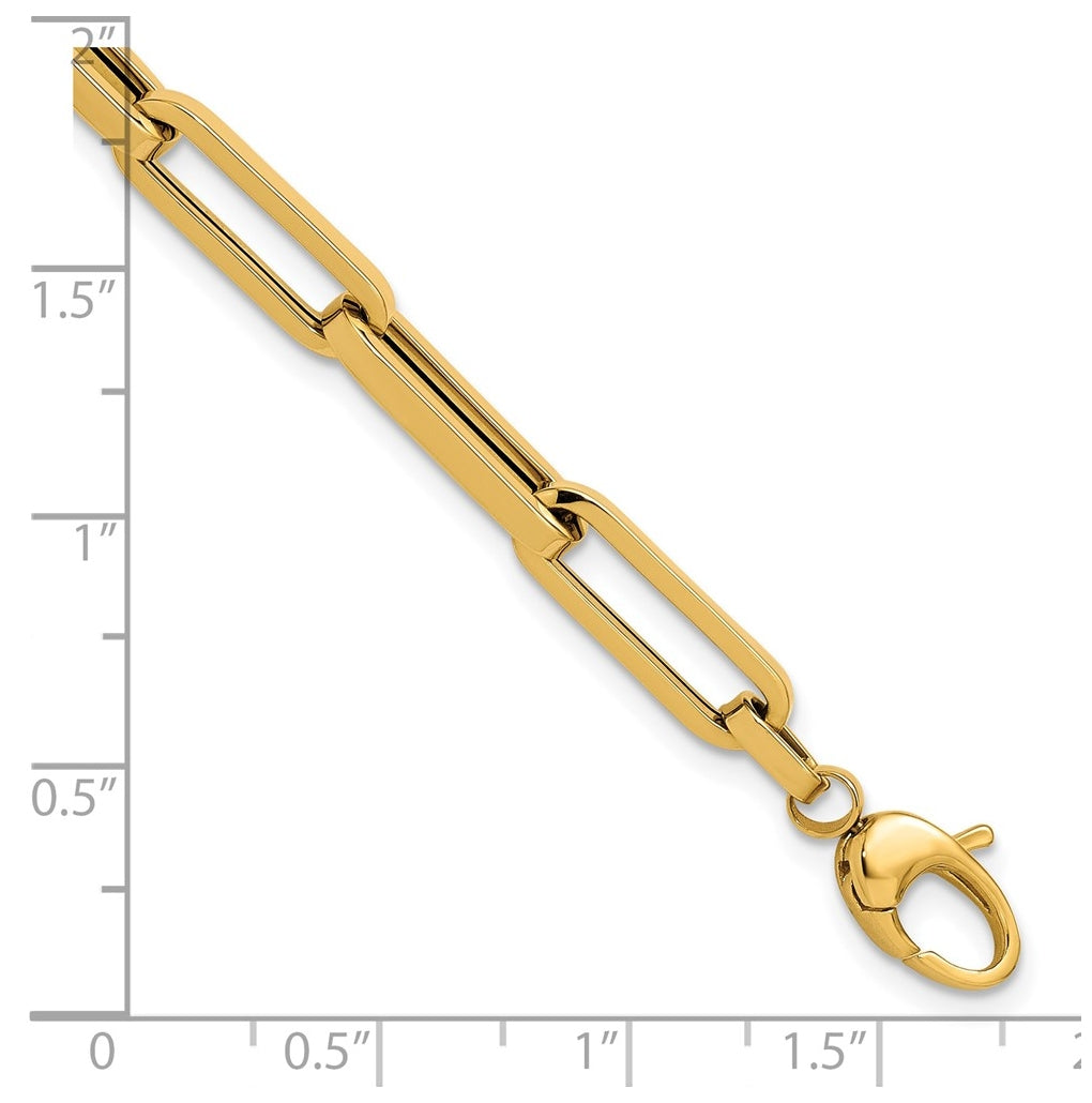14k Yellow Gold Polished Paperclip Link Bracelet