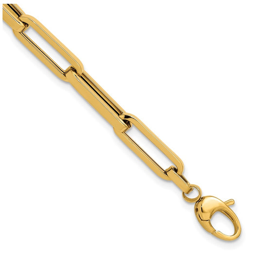 14k Yellow Gold Polished Paperclip Link Bracelet
