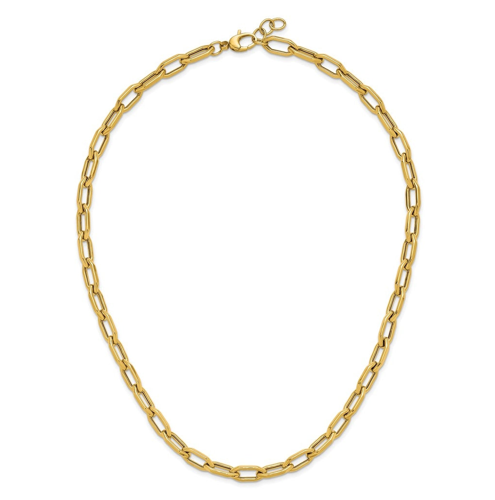 14k Yellow Gold Polished Fancy Link with .5in ext. Necklace