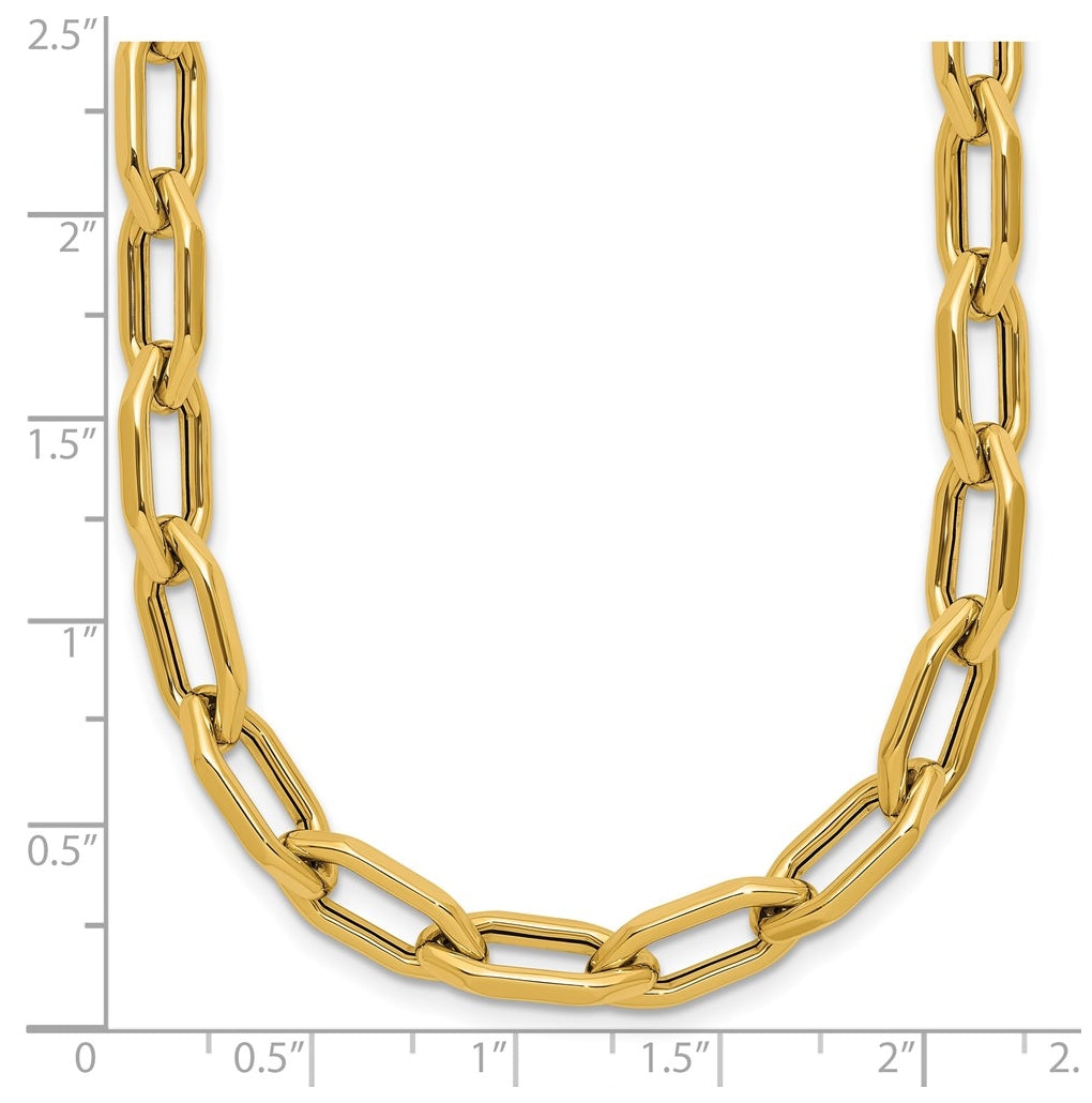 14k Yellow Gold Polished Fancy Link with .5in ext. Necklace