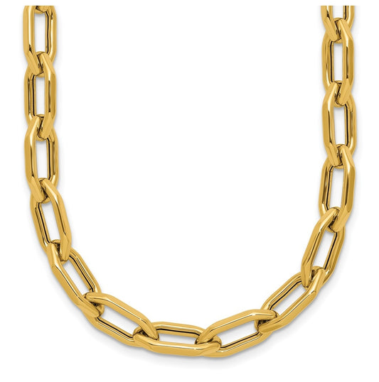 14k Yellow Gold Polished Fancy Link with .5in ext. Necklace
