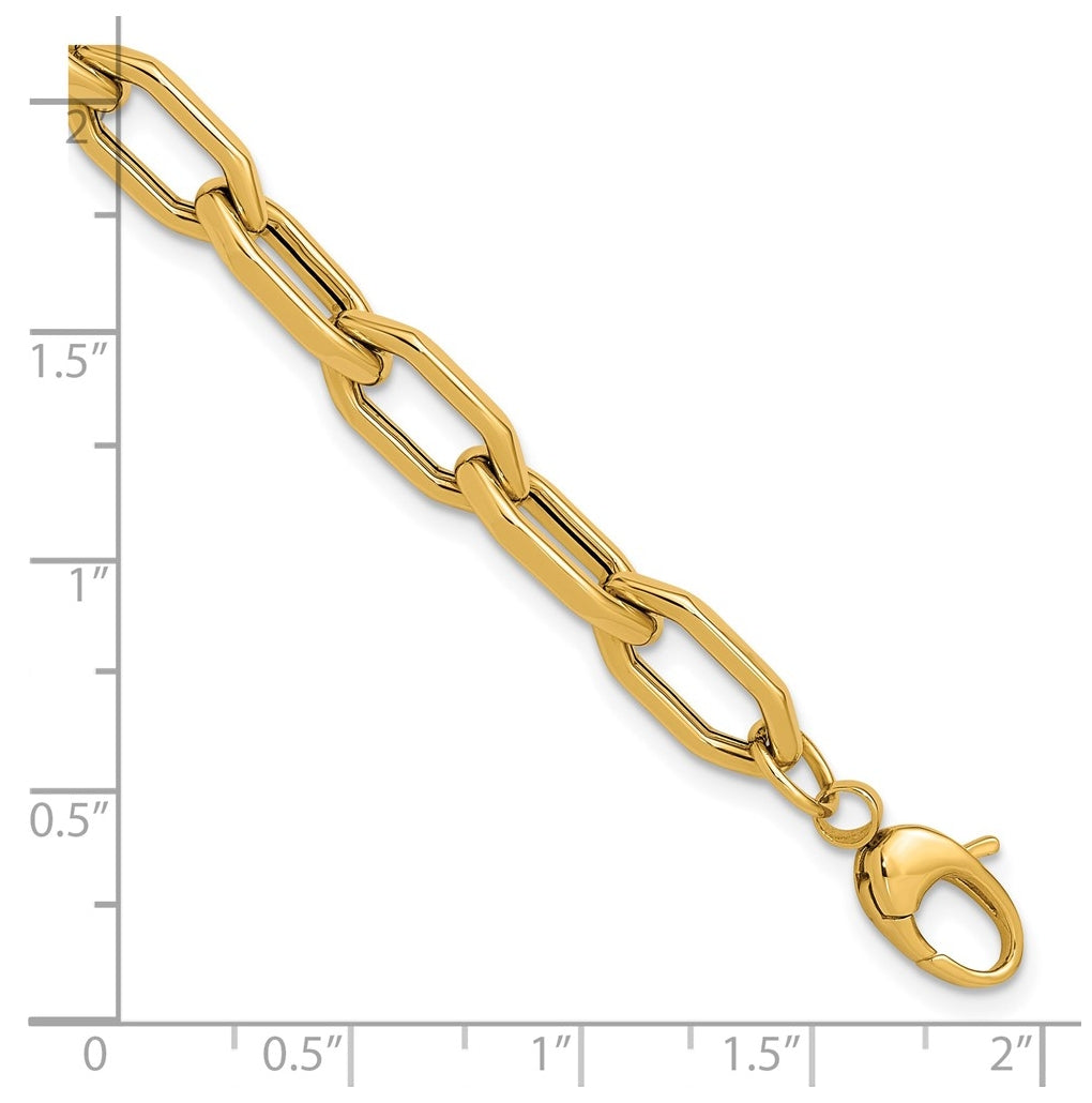 14k Yellow Gold Polished Fancy Link with .5in ext. Bracelet