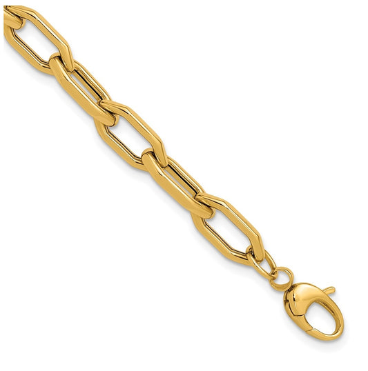 14k Yellow Gold Polished Fancy Link with .5in ext. Bracelet