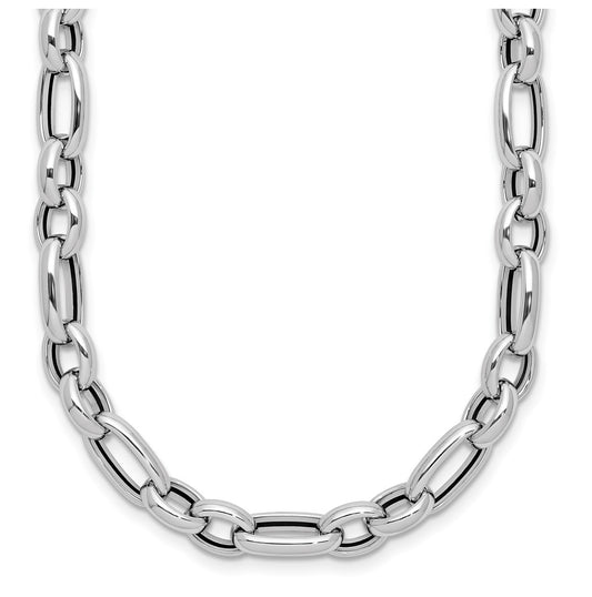 14K White Gold Polished Fancy Link Necklace