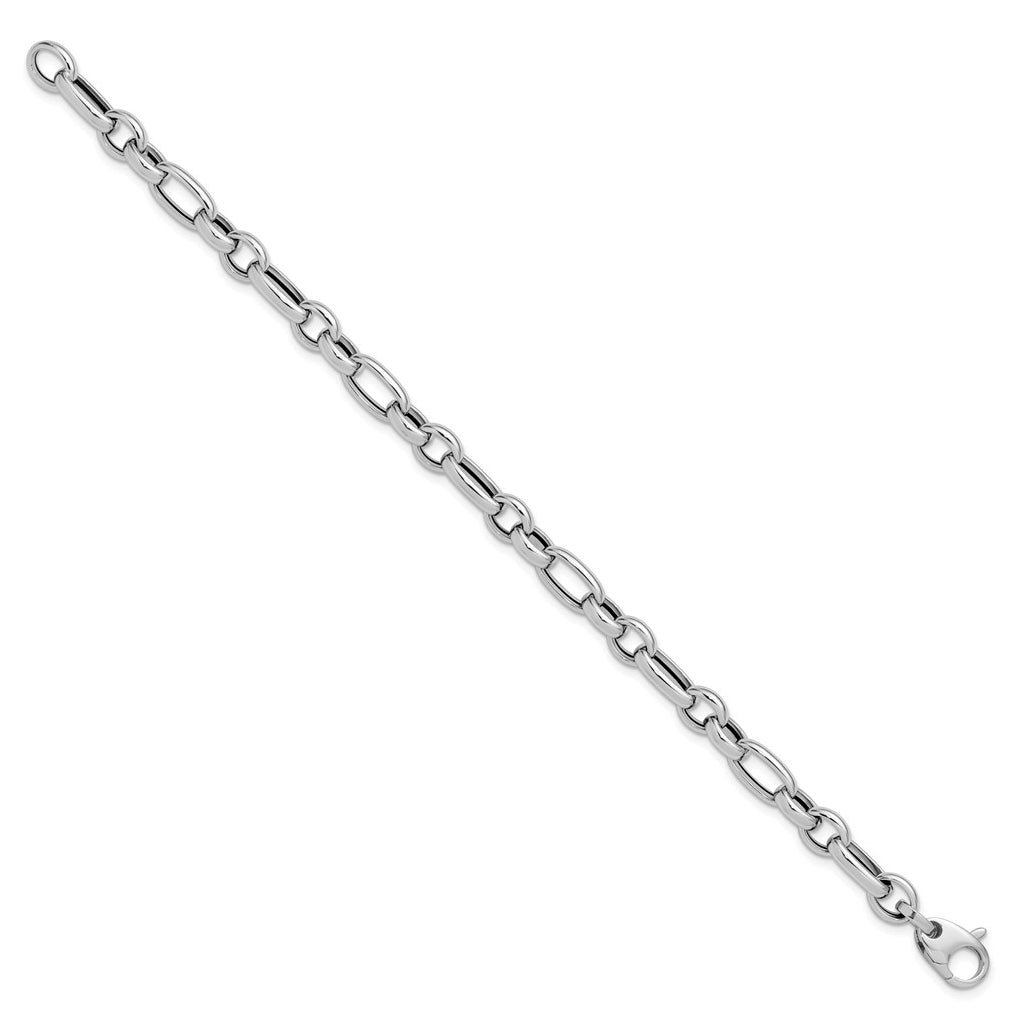 14K White Gold Polished Fancy Link Bracelet
