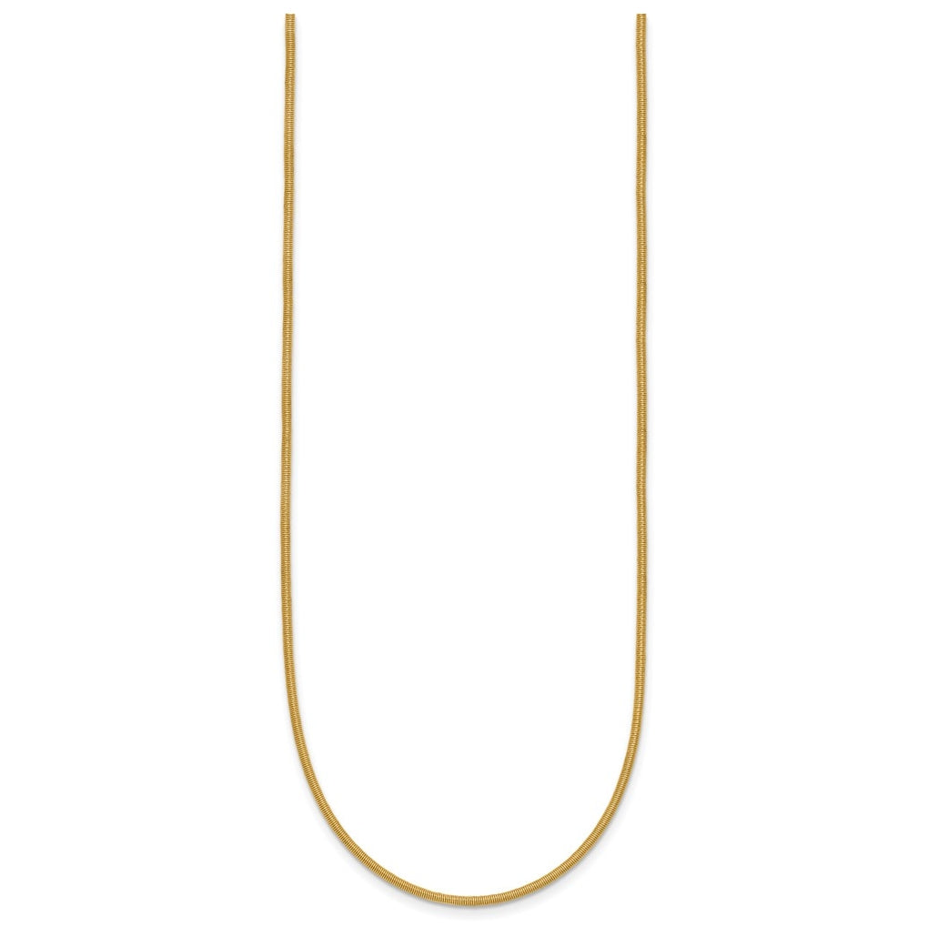 14k Yellow Gold 1.2mm Round Satin Omega Wire Necklace