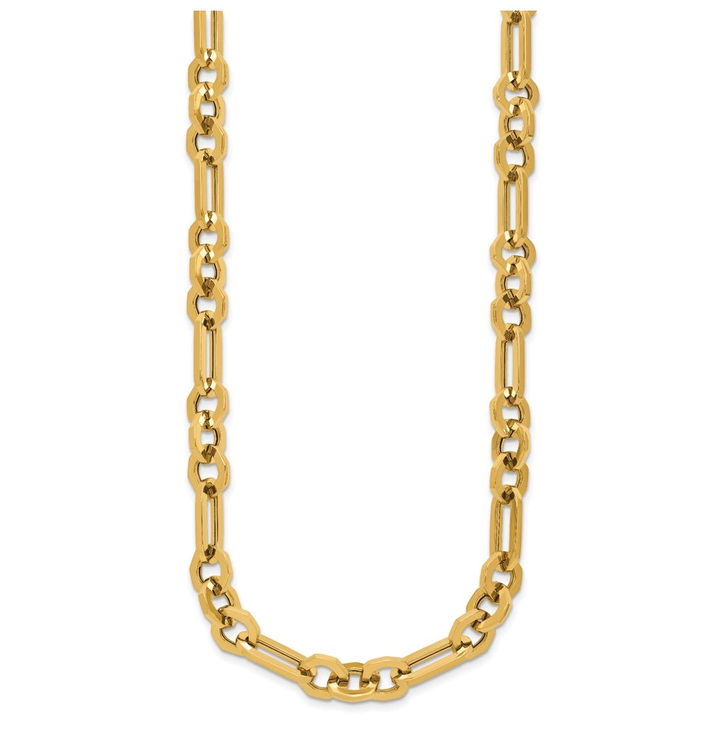14k Yellow Gold Polished Fancy Link Necklace