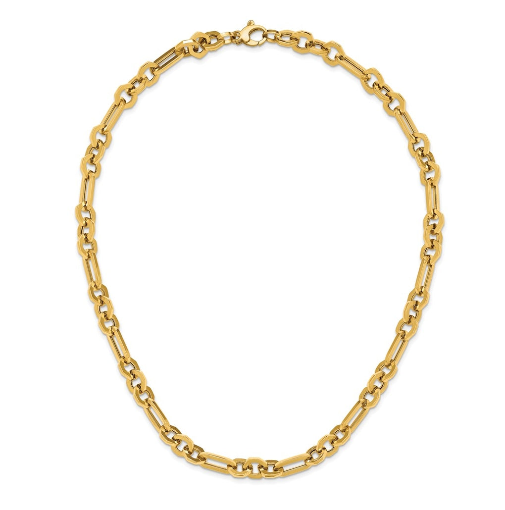 14k Yellow Gold Polished Fancy Link Necklace