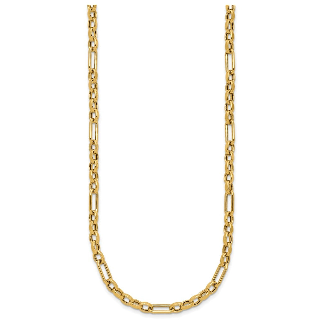 14k Yellow Gold Polished Fancy Link Necklace