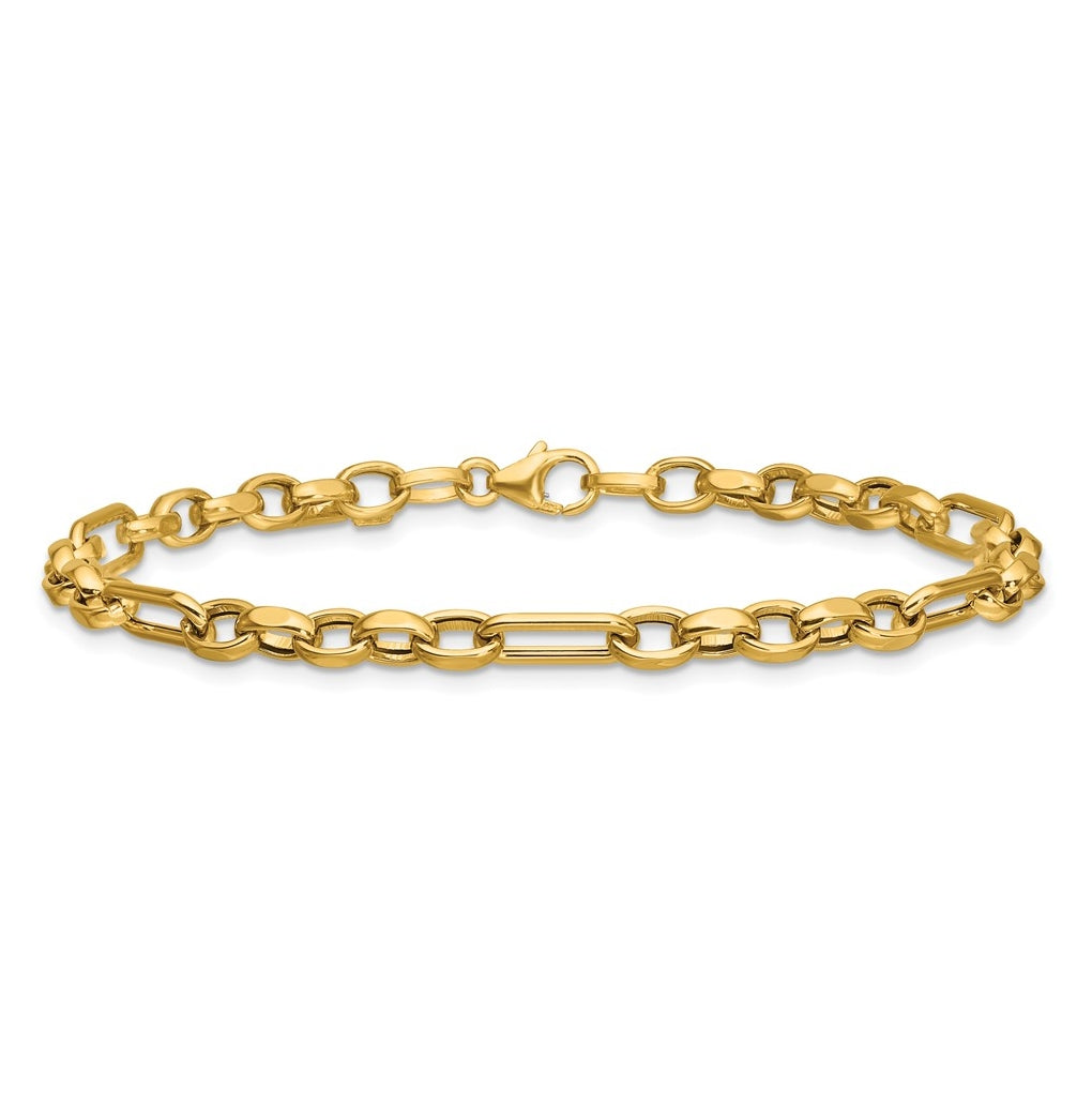 14k Yellow Gold Polished Fancy Link Bracelet