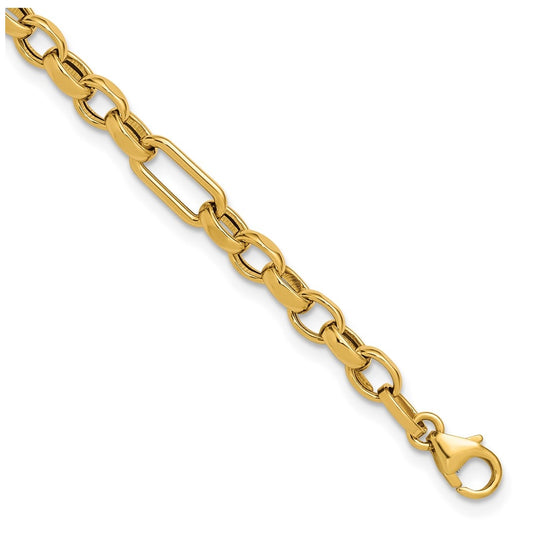14k Yellow Gold Polished Fancy Link Bracelet