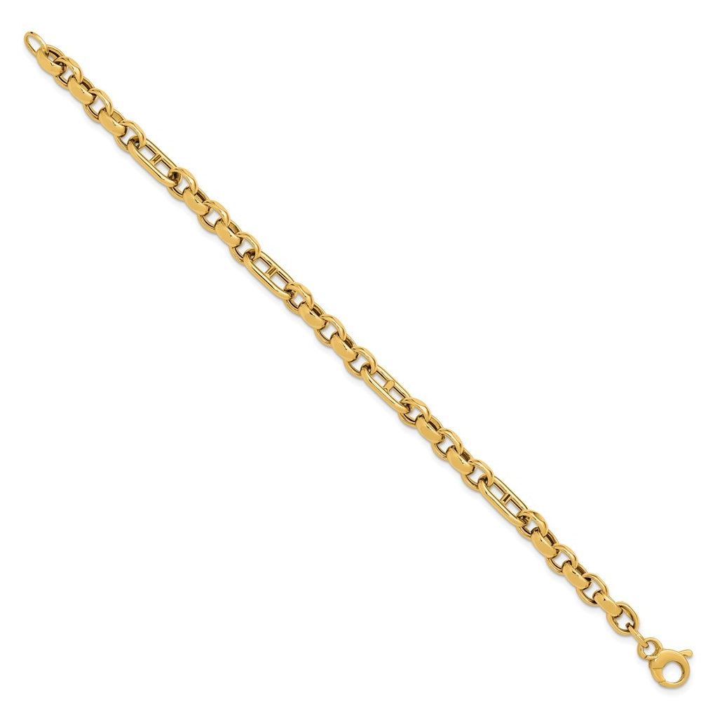 14k Yellow Gold Polished Fancy Link Bracelet