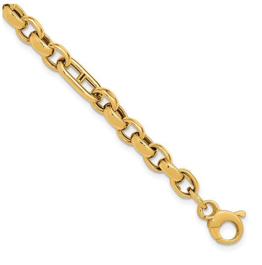 14k Yellow Gold Polished Fancy Link Bracelet