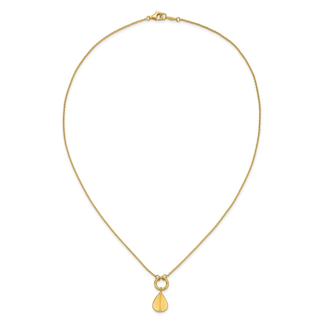 14k Yellow Gold Polished Geometric Pendant Necklace