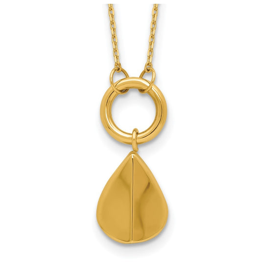 14k Yellow Gold Polished Geometric Pendant Necklace