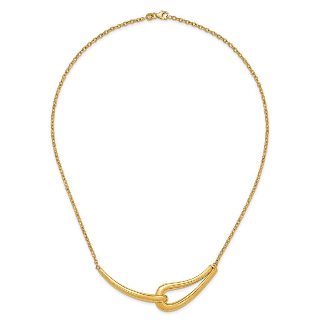 14k Yellow Gold Polished Fancy Necklace