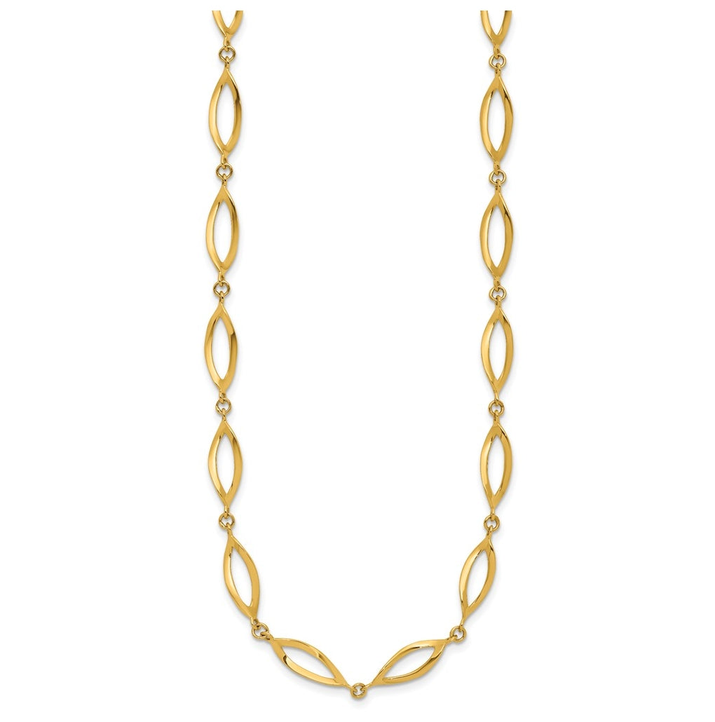 14k Yellow Gold Polished Fancy Link Necklace