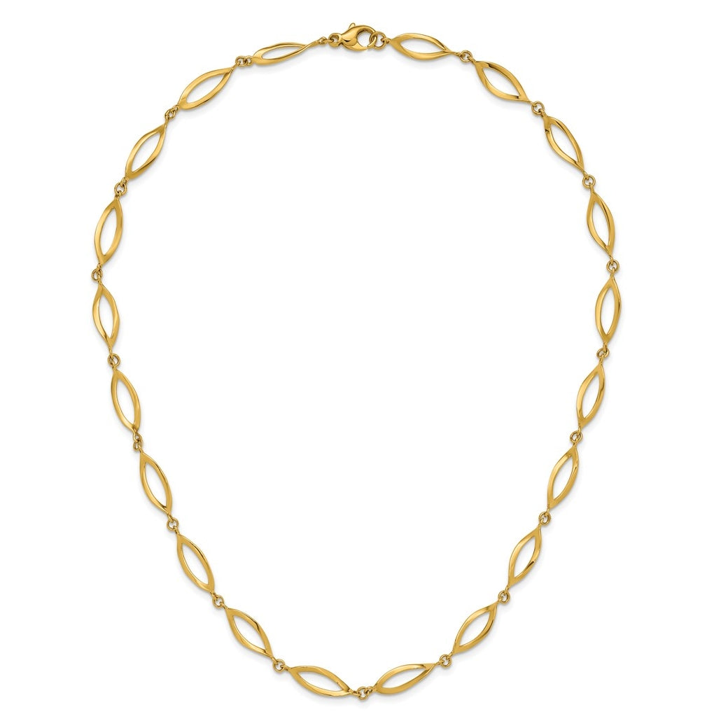 14k Yellow Gold Polished Fancy Link Necklace