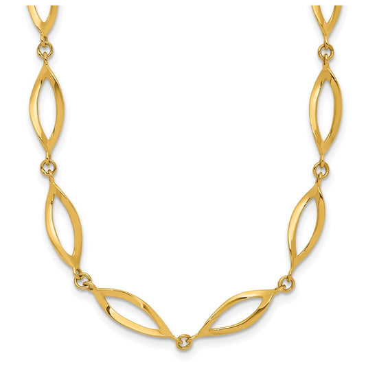 14k Yellow Gold Polished Fancy Link Necklace
