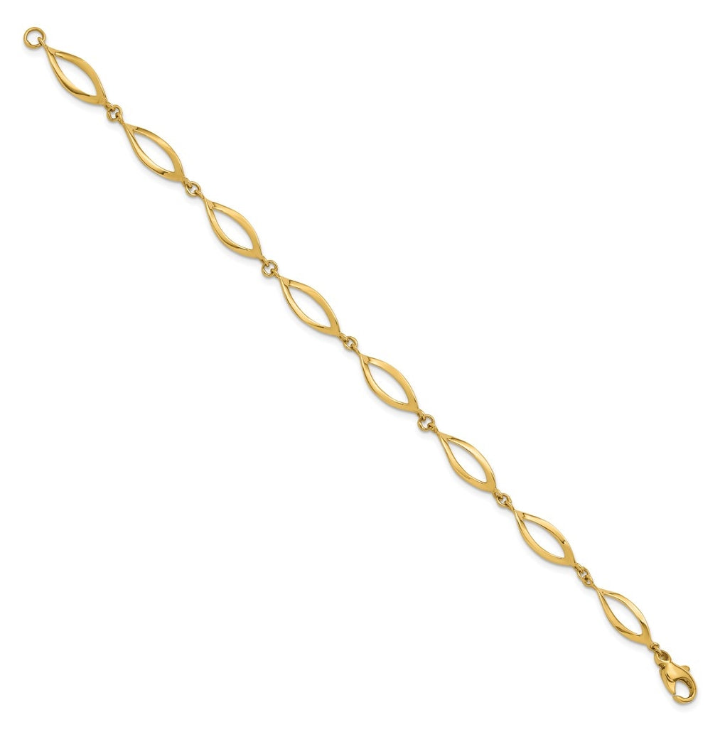 14k Yellow Gold Polished Fancy Link Bracelet