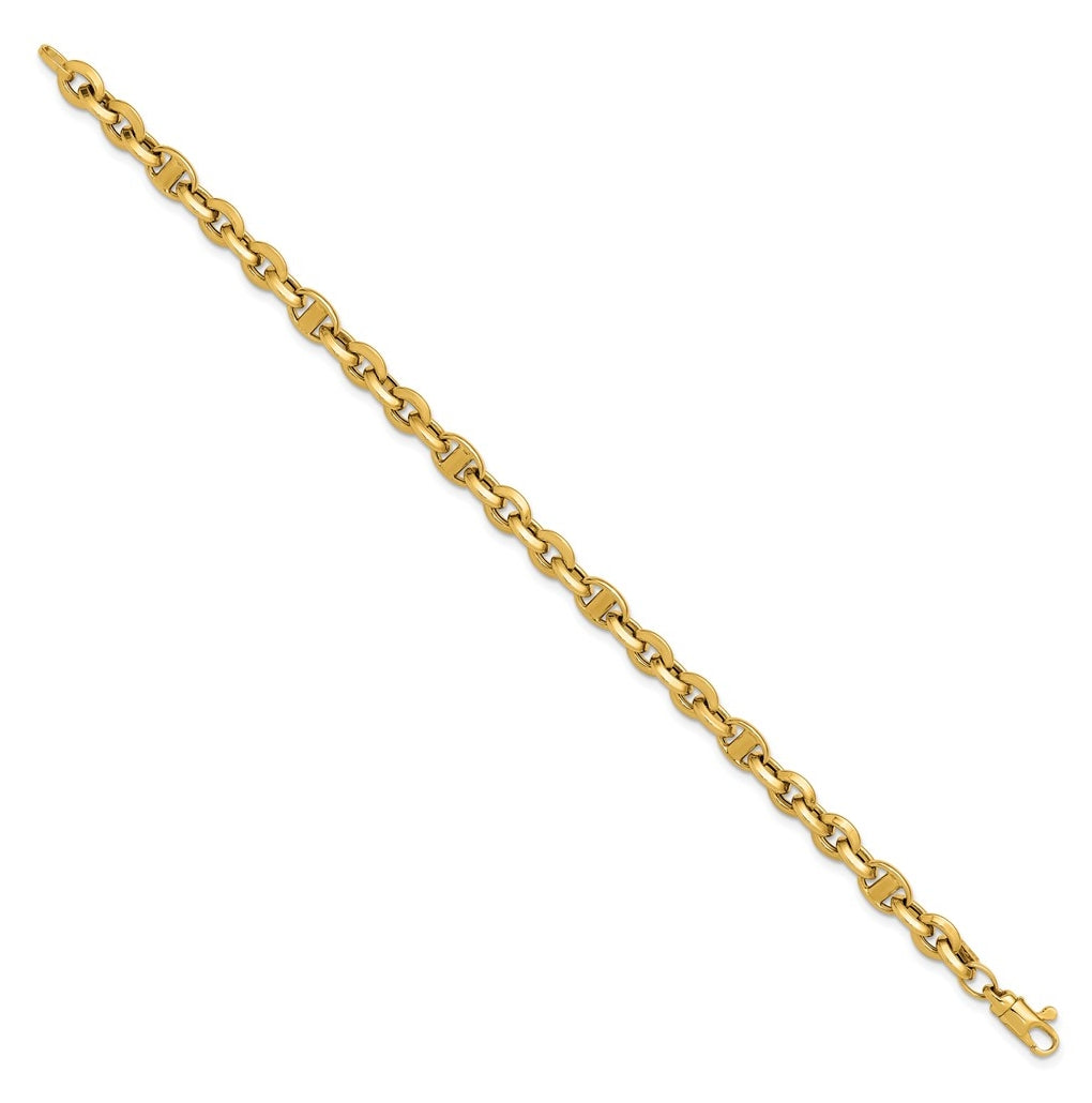14k Yellow Gold Polished Fancy Link Bracelet