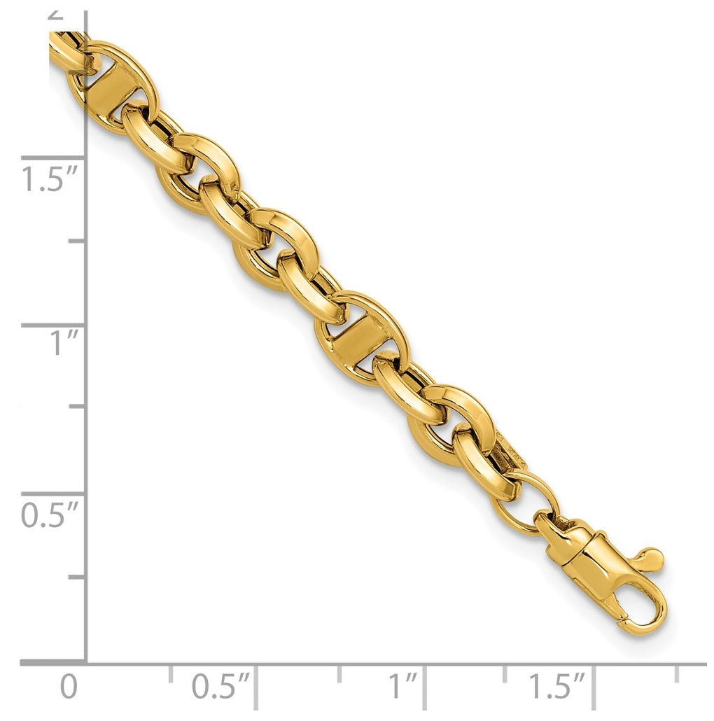 14k Yellow Gold Polished Fancy Link Bracelet