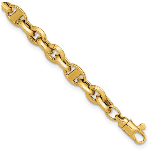 14k Yellow Gold Polished Fancy Link Bracelet