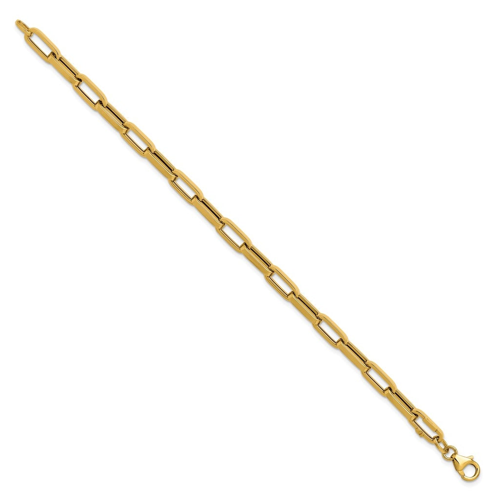 14k Yellow Gold Polished Fancy Paperclip Bracelet