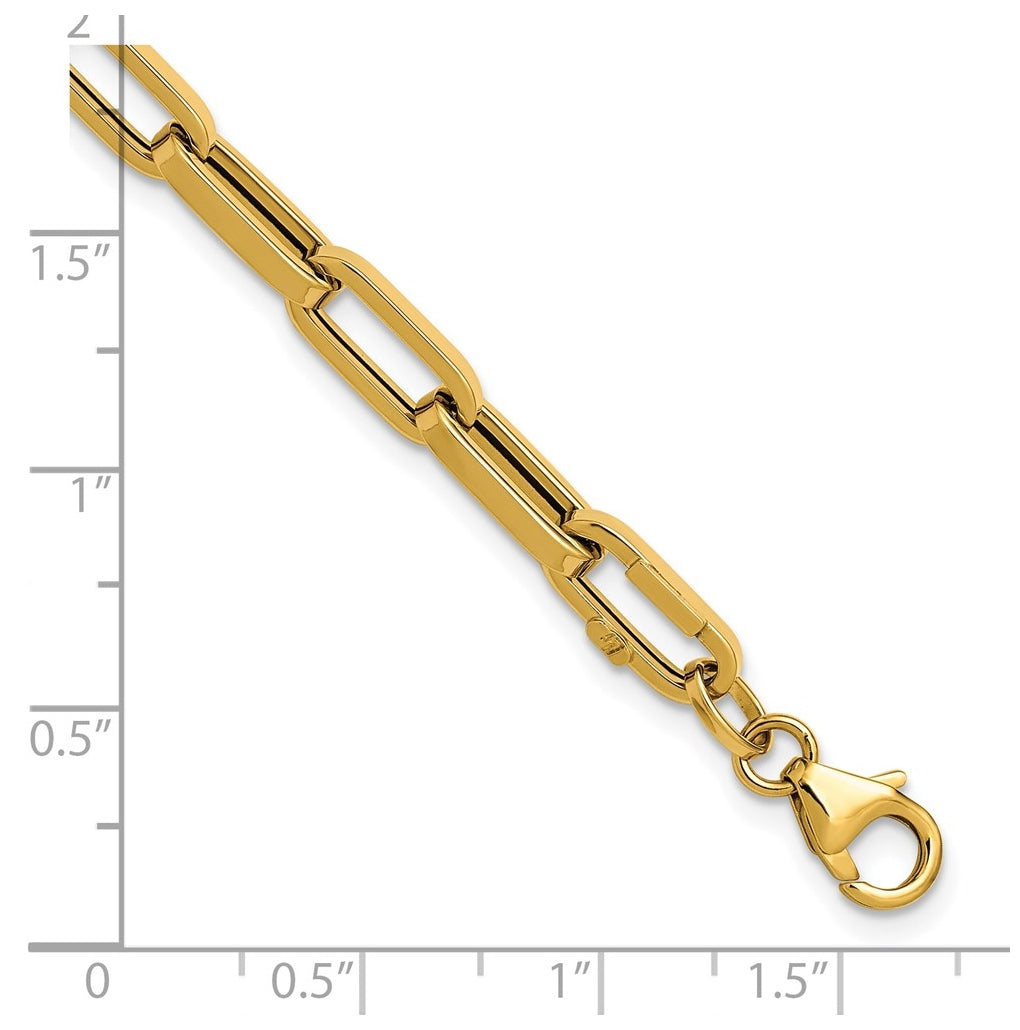 14k Yellow Gold Polished Fancy Paperclip Bracelet