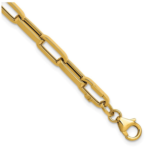 14k Yellow Gold Polished Fancy Paperclip Bracelet