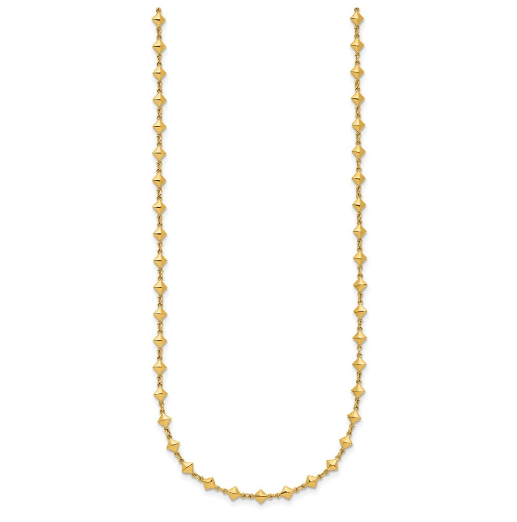 14k Yellow Gold Polished Geometric Fancy with 2 in ext. Necklace