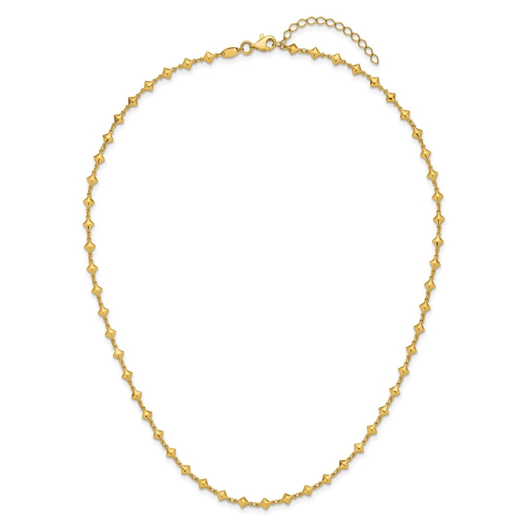 14k Yellow Gold Polished Geometric Fancy with 2 in ext. Necklace