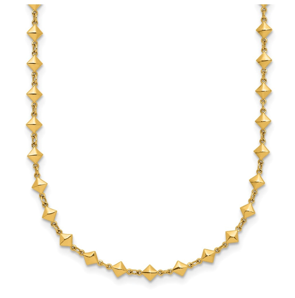 14k Yellow Gold Polished Geometric Fancy with 2 in ext. Necklace