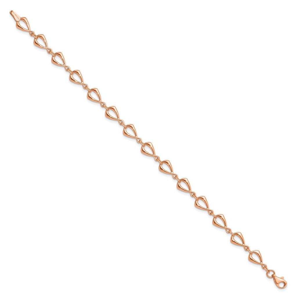 14K Rose Gold Polished Fancy Link Bracelet