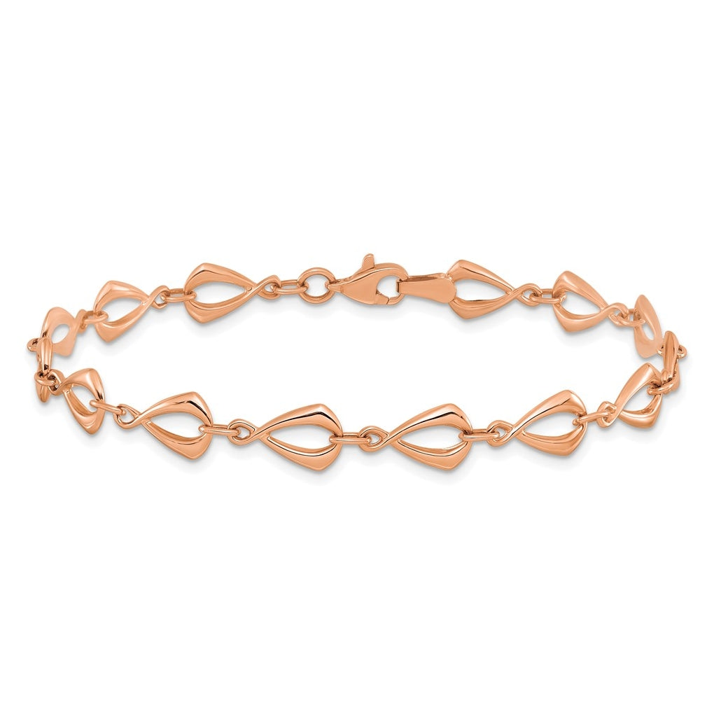 14K Rose Gold Polished Fancy Link Bracelet