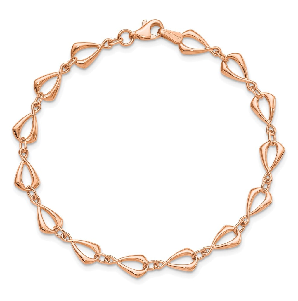 14K Rose Gold Polished Fancy Link Bracelet