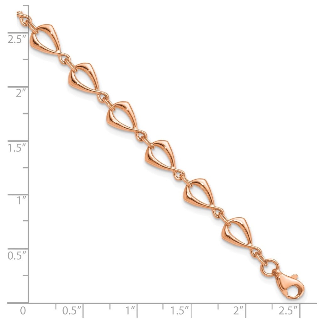 14K Rose Gold Polished Fancy Link Bracelet