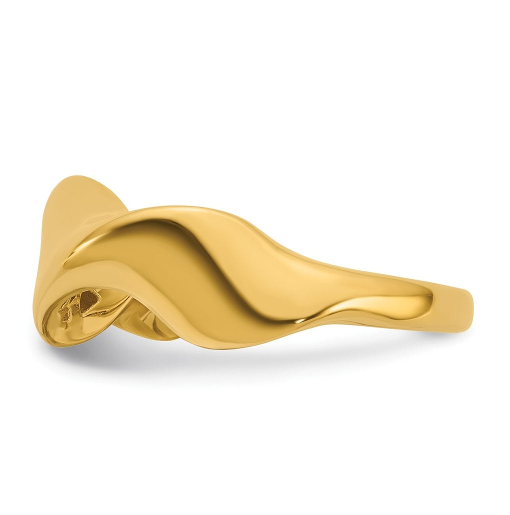 14k Yellow Gold Polished Wavy Ring