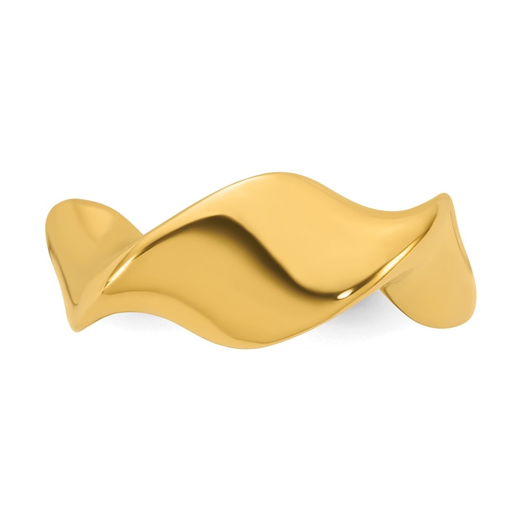 14k Yellow Gold Polished Wavy Ring