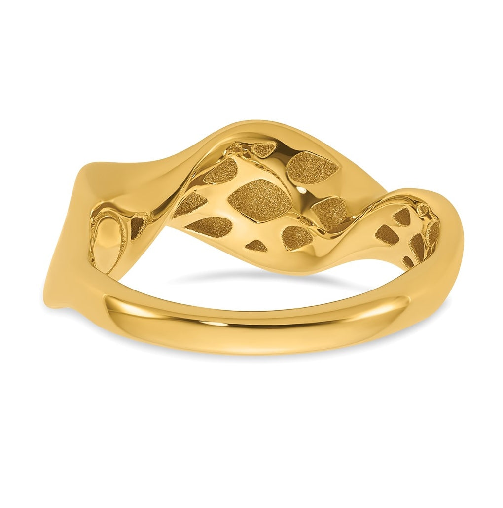 14k Yellow Gold Polished Wavy Ring
