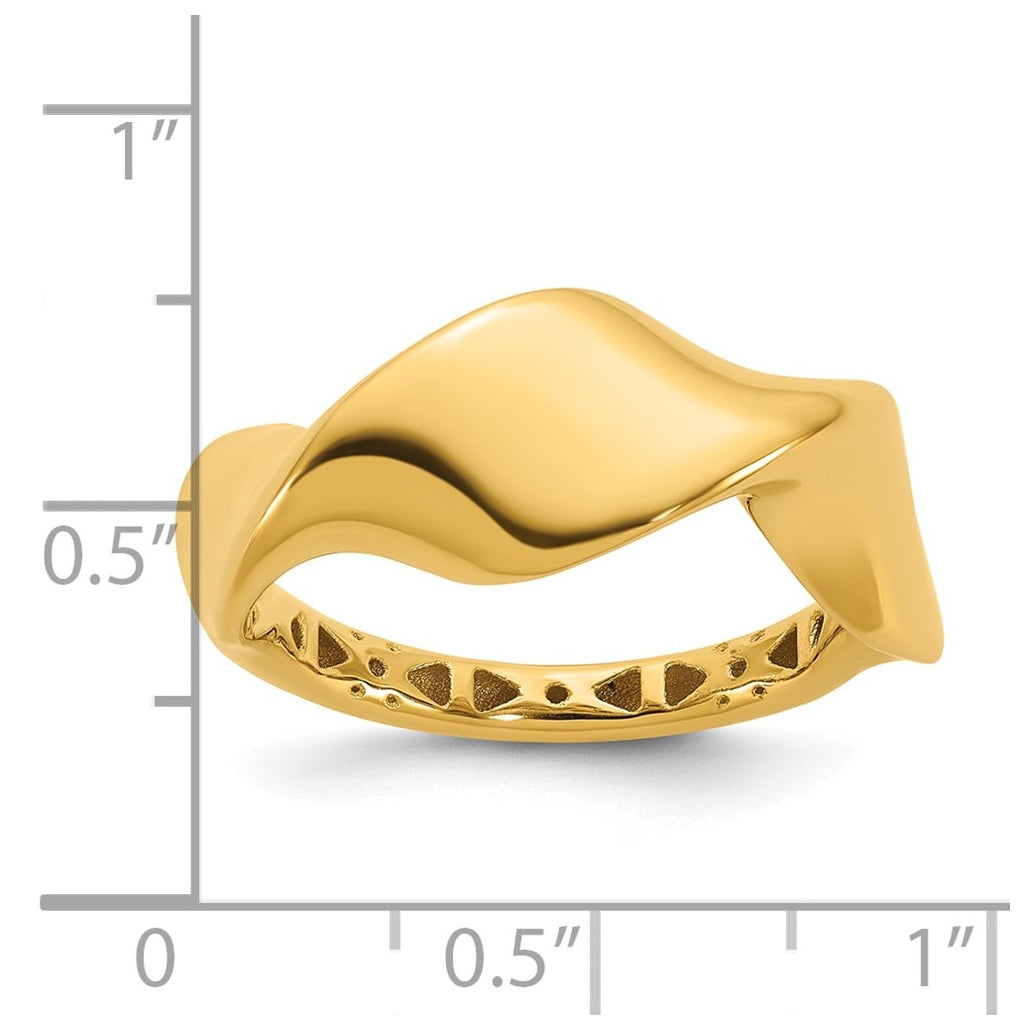 14k Yellow Gold Polished Wavy Ring