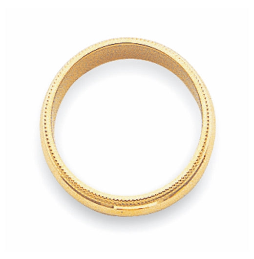 14k Yellow Gold 3mm Milgrain Half Round Wedding Band Size 5.5