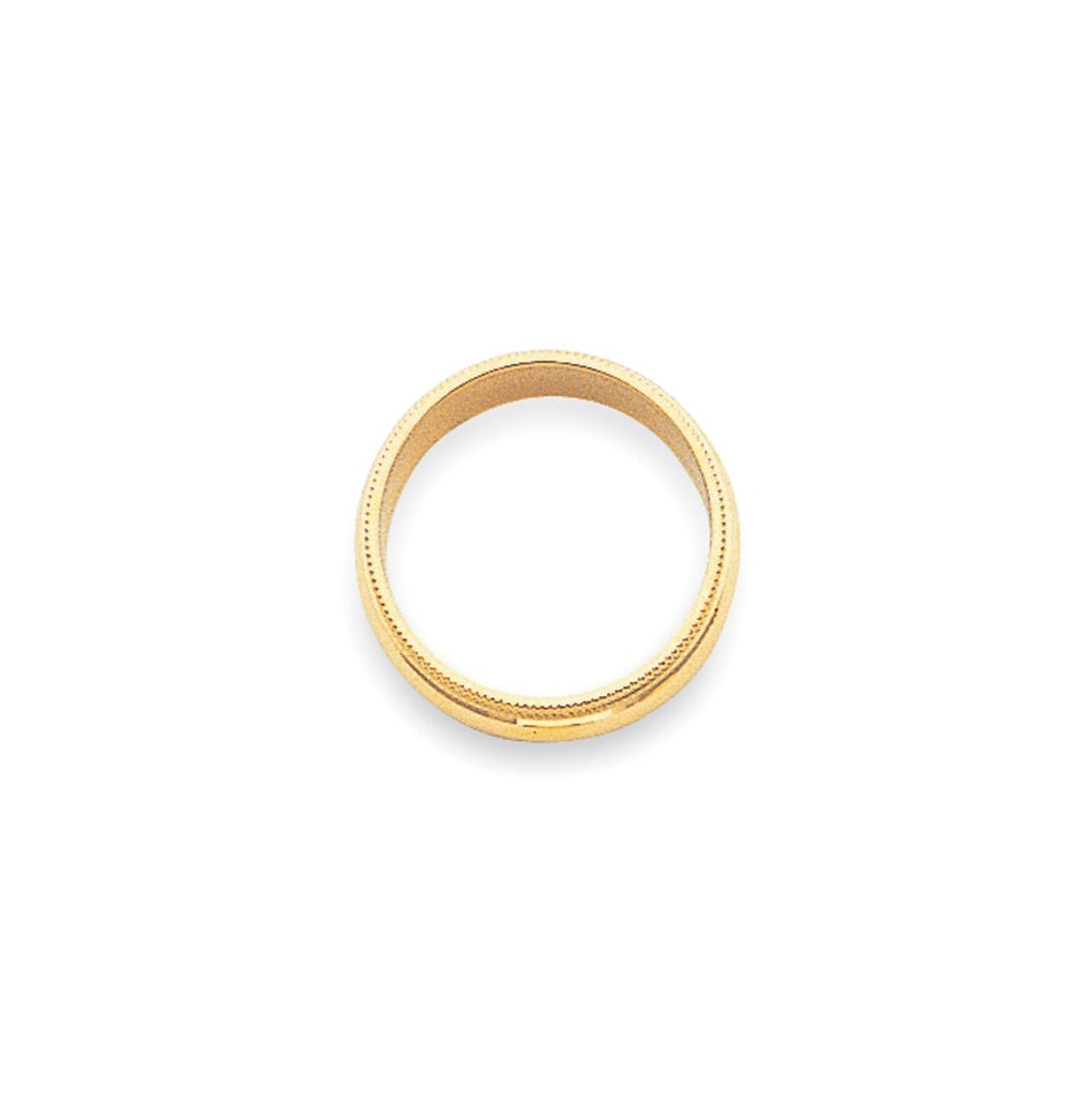 14k Yellow Or White Gold Milgrain Half Round Wedding Band