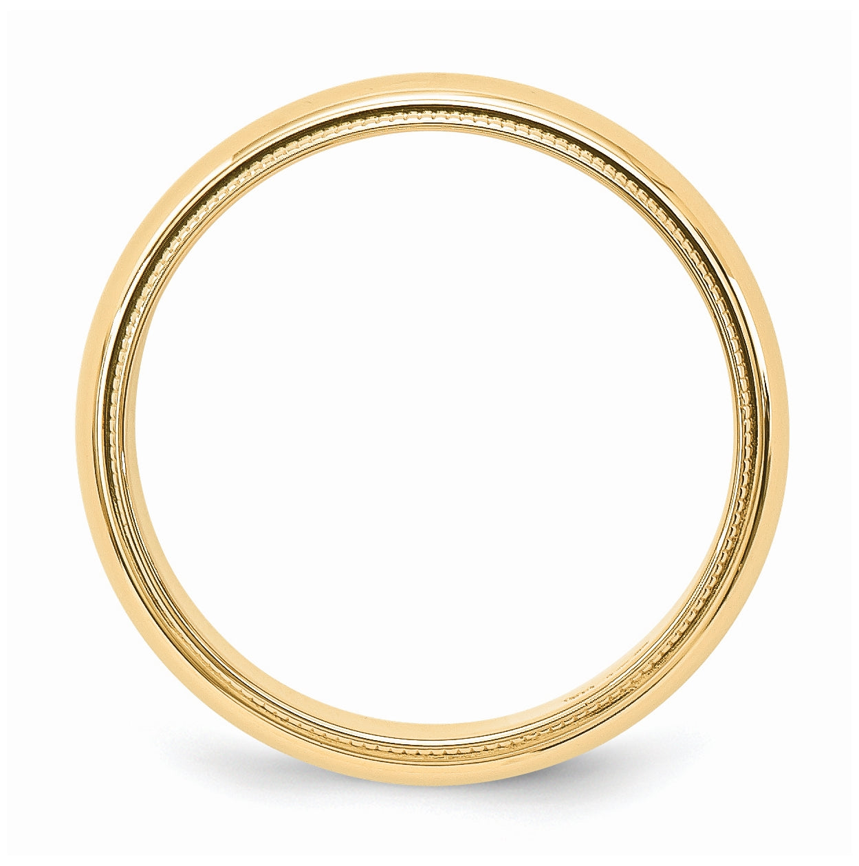 14k Yellow Gold 5mm Milgrain Half Round Wedding Band Size 5.5