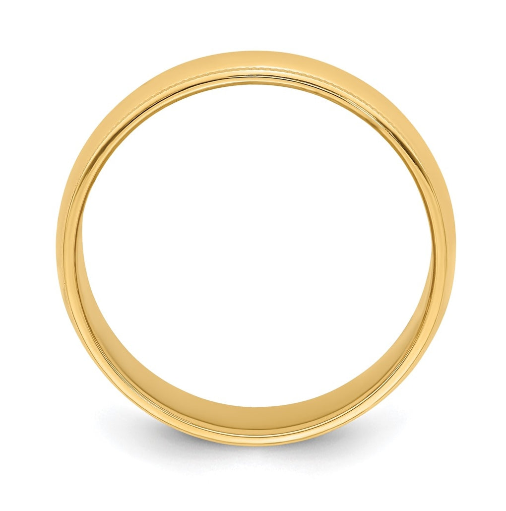 14k Yellow Or White Gold Milgrain Half Round Wedding Band