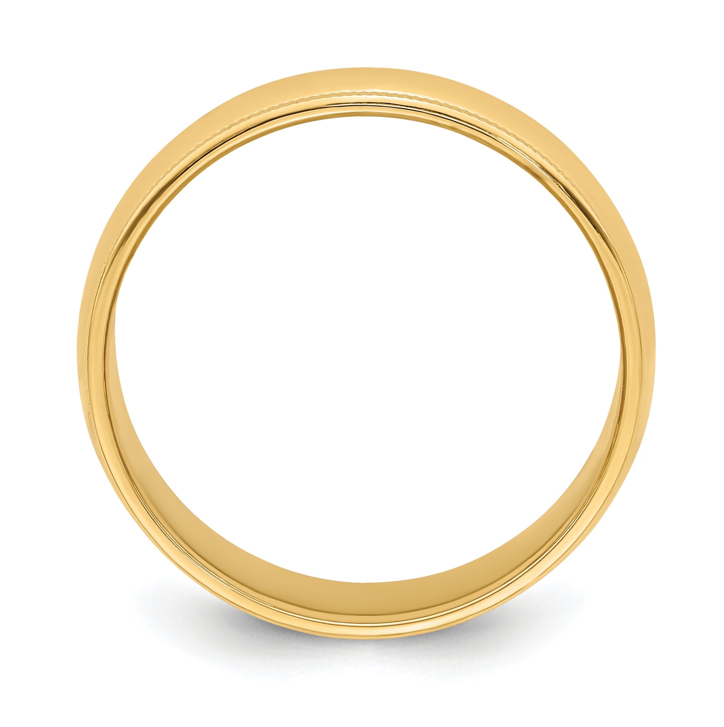 14k Yellow Gold 6mm Milgrain Half Round Wedding Band Size 4.5